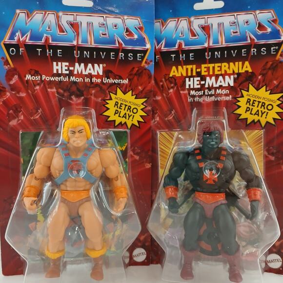 Masters of the Universe He-Man & Anti-Eternia He-Man Figures Retro Play 2021 - Picture 1 of 16